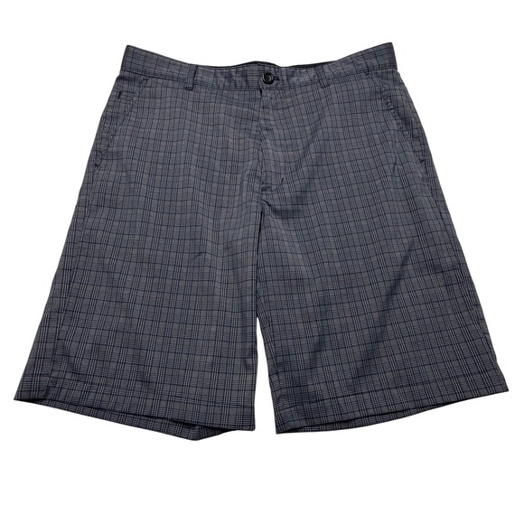Greg Norman Collection Other - Greg Norman for Tasso Elba Plaid Golf Shorts Grey Blue Mens 34 Stretch 10"